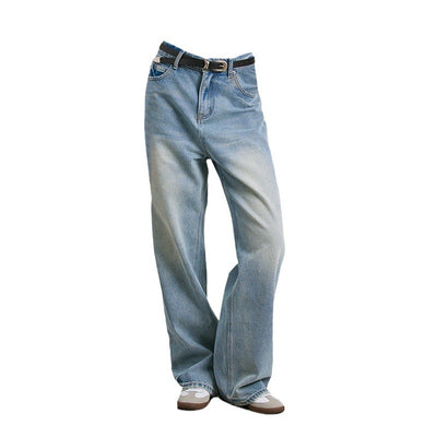 Jeans Rectos de Algodón Puro Blanco Brillante con Desgaste Artesanal - Image 4