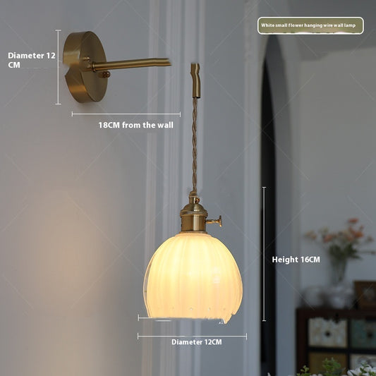 Lámpara de Techo Vintage Cobre y Ámbar con Flor - Diseño Minimalista para Dormitorio - Image 2