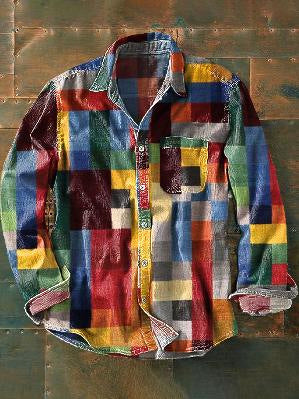 Camisa Retro de Manga Larga para Hombre - Image 55
