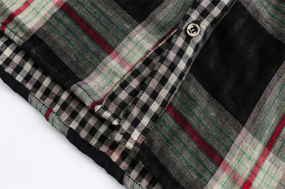 Camisa Cuadros Mujer Primavera Otoño Efecto Dos Piezas Manga Larga Casual - Image 13