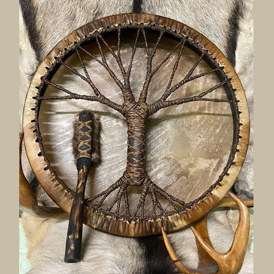 Tambor Chamánico Árbol de la Vida - Instrumento Artesanal Siberiano Hecho a Mano - Image 7