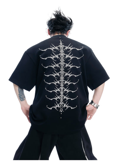 Playera Manga Corta Hombre con Diseño de Espina Dorsal y Remaches - Image 14