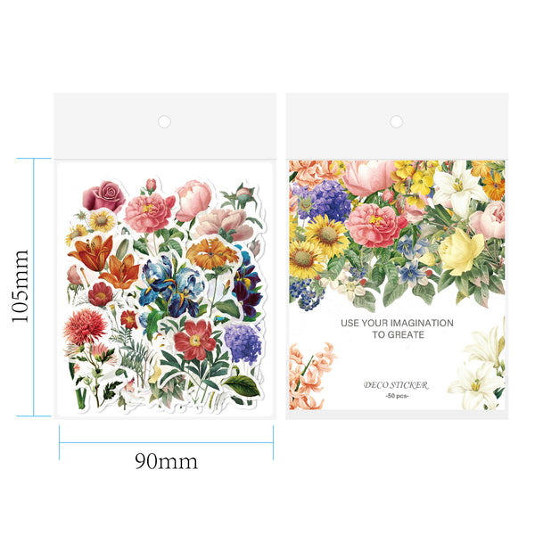 Pack de 53 Stickers Vintage para Diarios y Manualidades - Diseños Florales Únicos