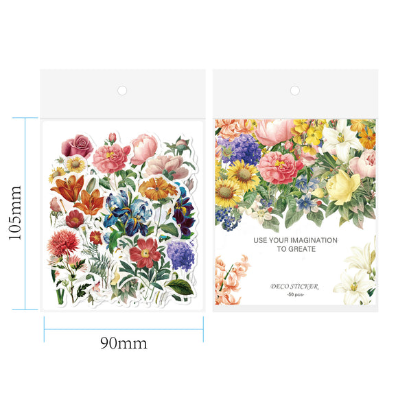 Pack de 53 Stickers Vintage para Diarios y Manualidades - Diseños Florales Únicos