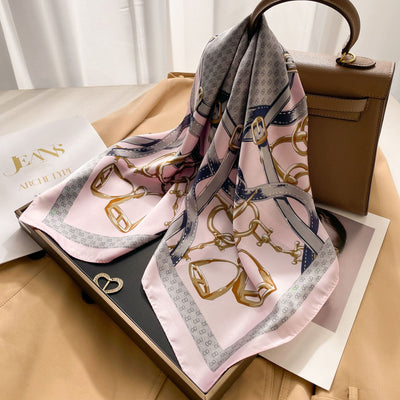 Pañuelo de Seda Estilo Coreano Cuadrado Pequeño para Mujer - Image 29