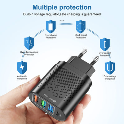 Cargador Rápido 3 USB + Type-C 3.1A - Image 3