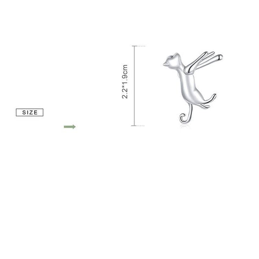 Arete de Plata 925 con Diseño de Gatito Lindo - Pieza Individual - Image 3