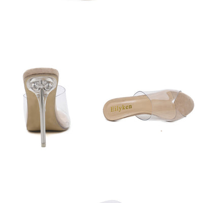 Sandalias de Tacón Cristal Transparente para Mujer - Diseño Elegante y Sensual - Image 9