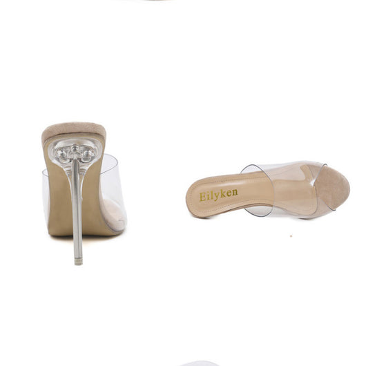 Sandalias de Tacón Cristal Transparente para Mujer - Diseño Elegante y Sensual - Image 9