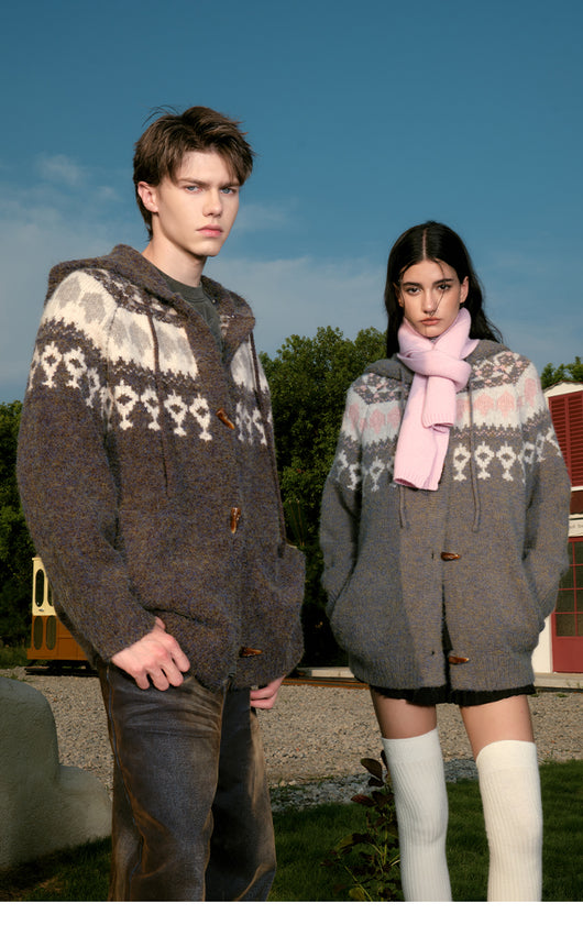 Cardigan Tejido con Capucha para Parejas - Suéter Grueso y Cálido - Image 10