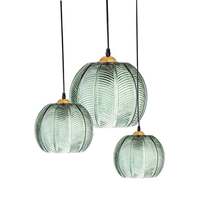 Lámpara de Techo de Cristal con Diseño de Hojas Verdes para Comedor - Image 2