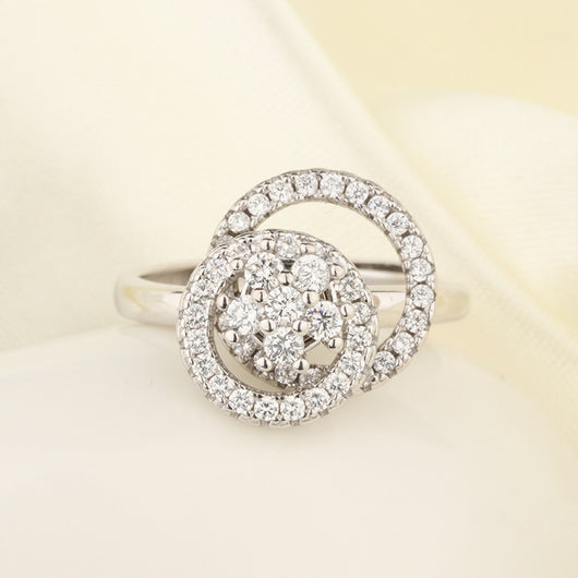 Anillo de Plata Esterlina para Mujer con Doble Círculo Giratorio - Image 15