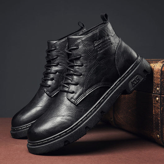 Botas Retro de Cuero para Hombre - Estilo Británico Clásico - Image 10