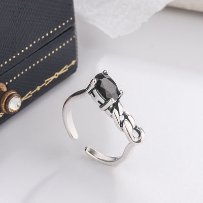 Anillo Retro Circón Incrustado Estilo Japonés y Coreano - Image 4
