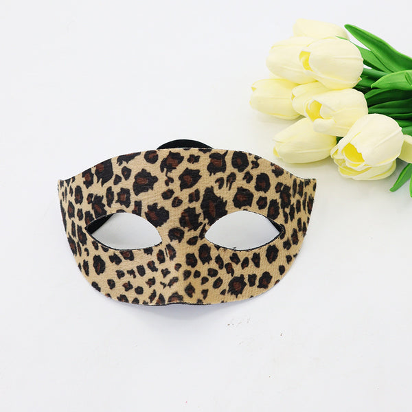 Conjunto de Máscara Media Cara y Diadema Estampado Leopardo para Halloween - Image 4
