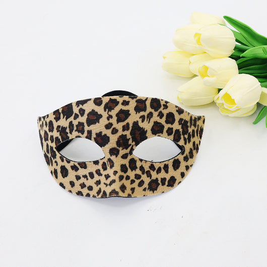 Conjunto de Máscara Media Cara y Diadema Estampado Leopardo para Halloween - Image 4