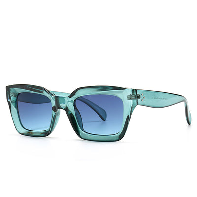 Clear square-framed glasses with a vintage style, featuring a plastic and metal frame and resin lenses. - Image 13