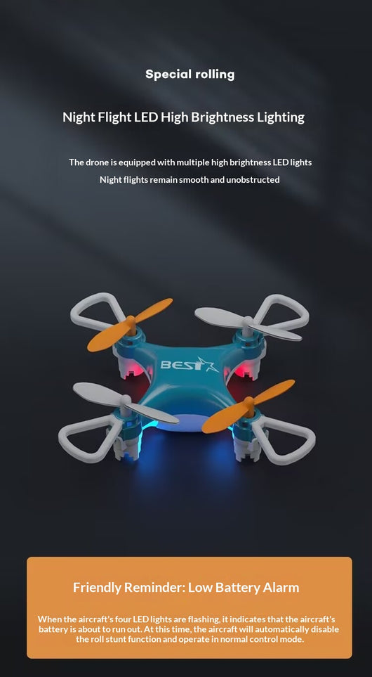 Dron Miniatura Portátil con Control Remoto - Cuadricóptero Estabilizador de Altitud - Image 15