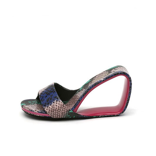 Sandalias Mujer Boca de Pez con Cuña Hueca y Tacón Medio - Image 4