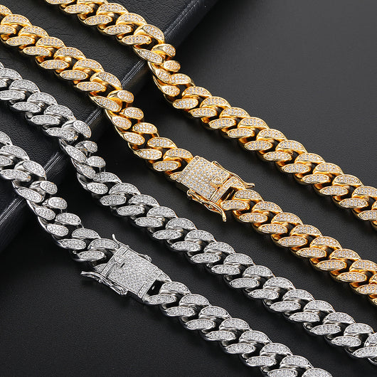 Cadena Cubana Hip Hop de Doble Fila con Diamantes Completos 12mm para Hombre - Image 22