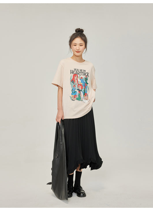 Playera Estampada Suelta y Ajustada para Mujer - Cuello Redondo Manga Corta - Image 12