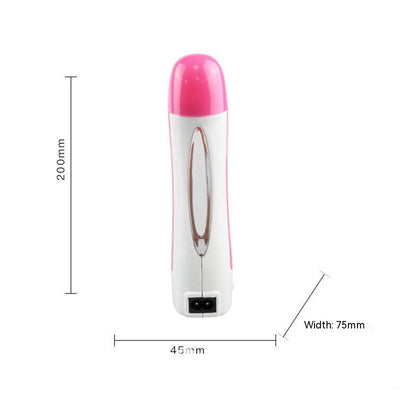 Portable pink and white electric wax warmer with a black power cord for at-home hair removal. - Image 4