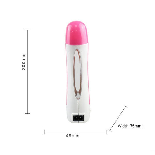Portable pink and white electric wax warmer with a black power cord for at-home hair removal. - Image 4