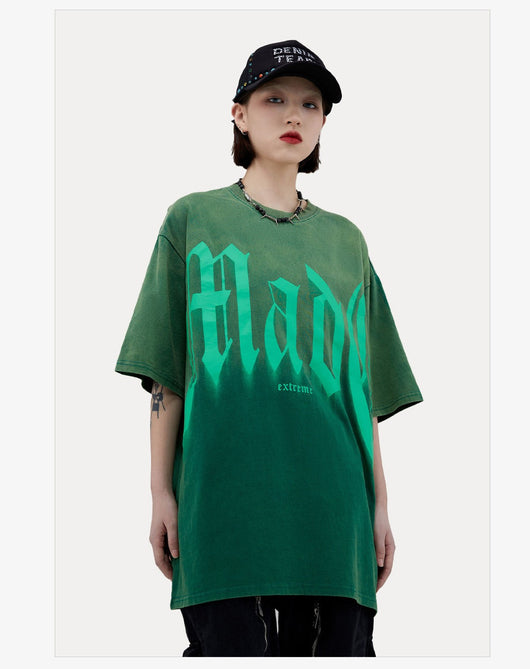 Camiseta Suelta con Letras Grandes - Manga Corta Estilo Urbano - Image 2