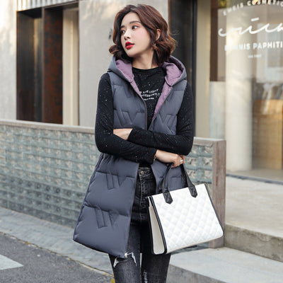 Abrigo Parka Acolchado Reversible con Capucha para Mujer - Image 7