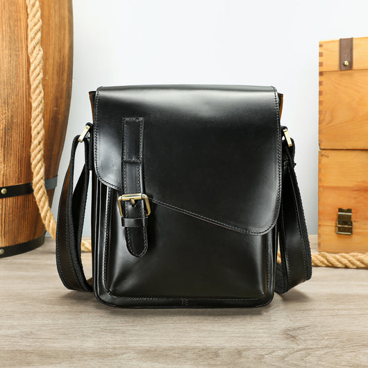 Bolsa Bandolera de Cuero Genuino para Hombre - Estilo Casual Messenger - Image 13