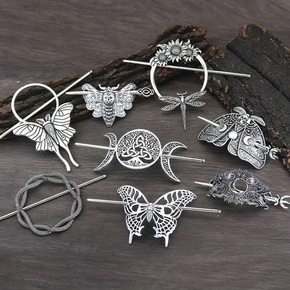 Broches Vikingos para Mujer de Aleación | Diseños de Animal, Luna y Nube