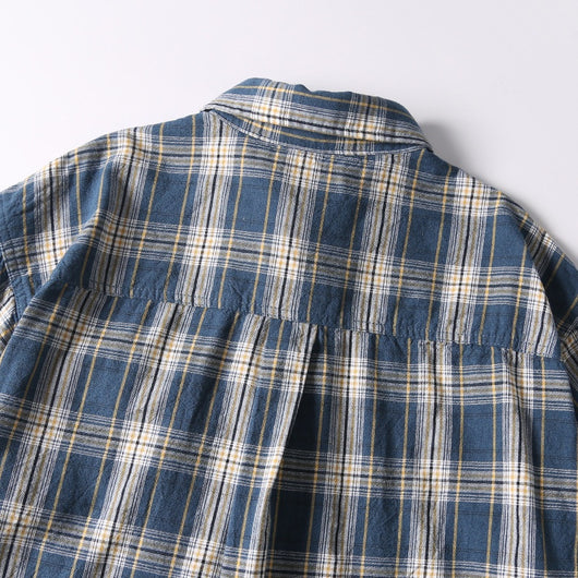 Camisa Retro Japonesa a Cuadros Lavada - Manga Corta Verano - Image 19