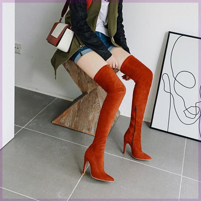 Botas Rojas Altas con Caña Elástica para Mujer - Image 9