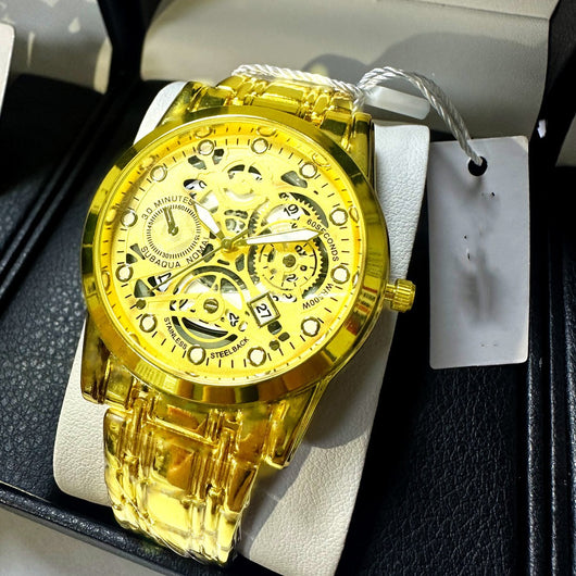 Reloj Automático de Cuarzo con Esfera Hueca, Luminoso e Impermeable