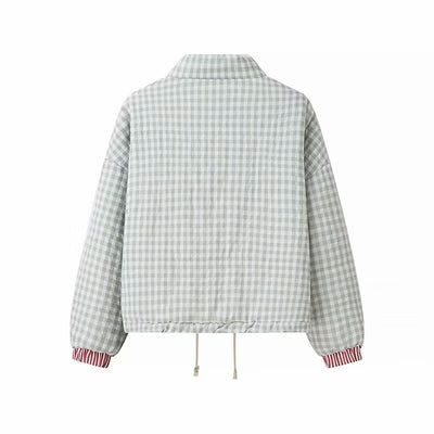 Abrigo Acolchado de Cuadros para Mujer - Calidez y Estilo - Image 12