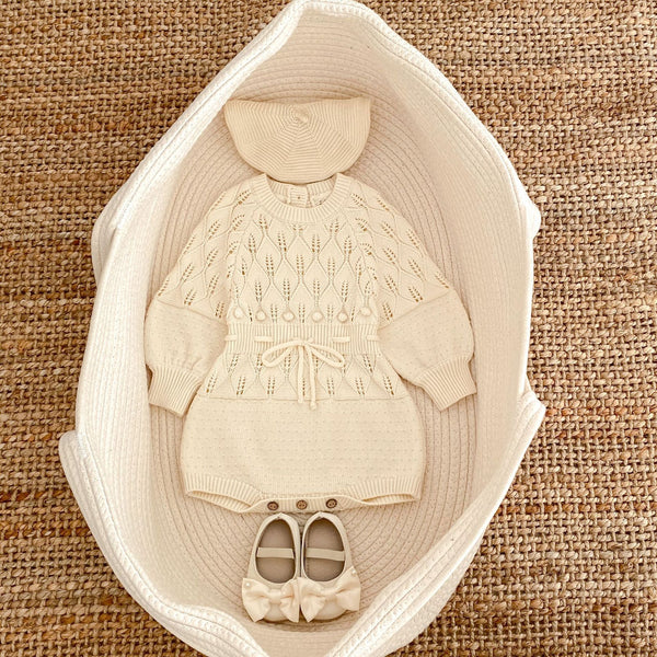 Jumpsuit Tejido Hueco de Manga Larga para Bebé