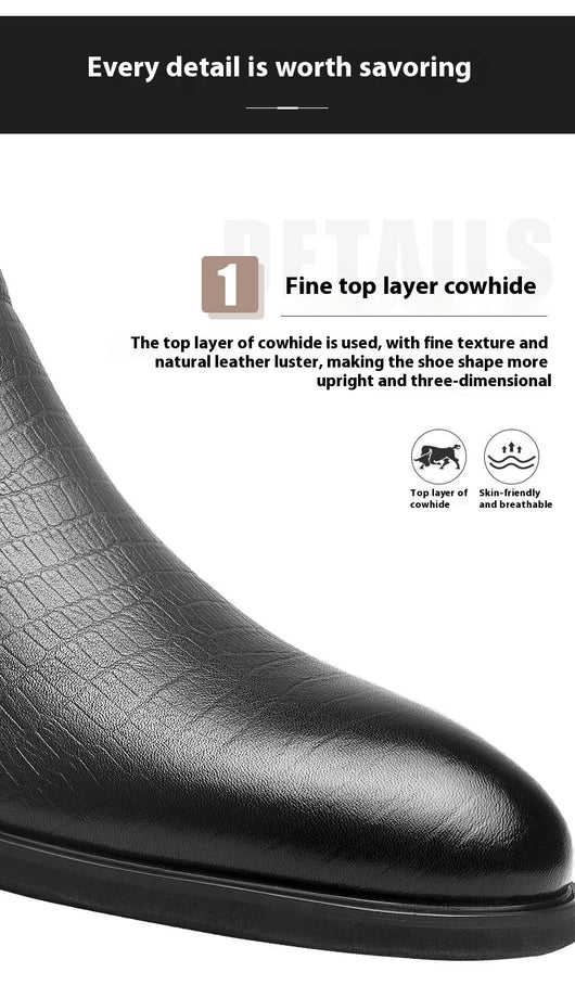 Zapatos de Cuero Ejecutivos con Plantilla Elevadora Invisible de 8cm - Image 9