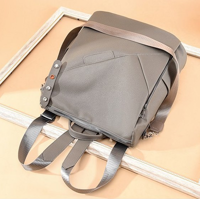 Mochila de Cuero PU Estilo Universitario para Mujer - Bolso Escolar Minimalista - Image 10