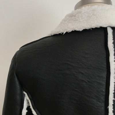 Chaqueta de Cuero Doble Botonadura Slim Fit con Detalles de Piel - Image 11
