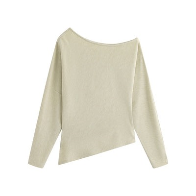 Blusa Asimétrica de Hombro Frío Talla Grande para Mujer - Image 8