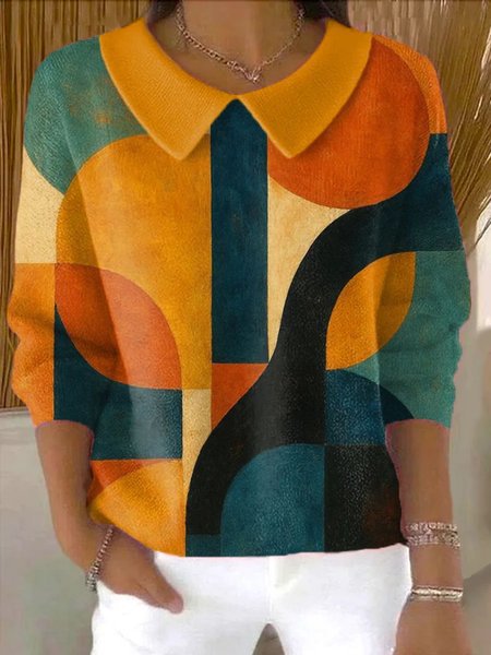 Polo Mujer Cuello V Manga Larga Color Sólido - Image 7