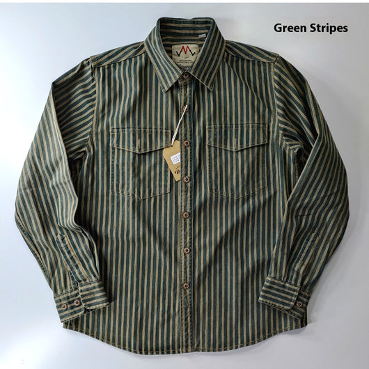 Camisa Casual de Algodón Vintage con Lavado Pesado para Hombre - Image 17