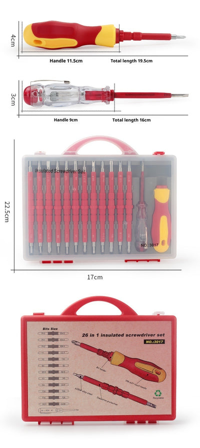 Juego de Destornillador Eléctrico 26 en 1 para Electricistas - Image 11