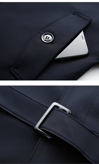 Abrigo Tipo Gabardina Casual Largo para Hombre - Image 29
