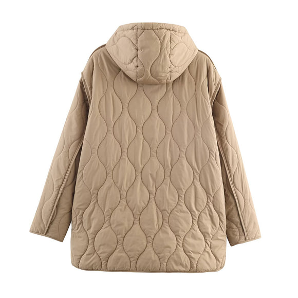 Chaqueta Acolchada Impermeable con Capucha para Mujer - Versátil y Cómoda