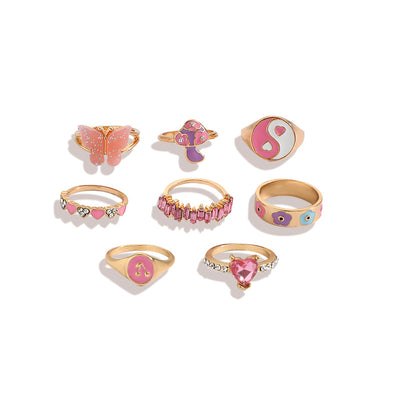 Anillo de Moda Europea y Americana con Efecto Goteo de Color - Image 7