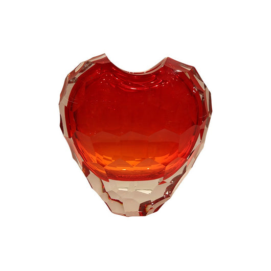 Jarrón de Cristal en Forma de Corazón con Degradado Rojo - Adorno de Lujo - Image 10
