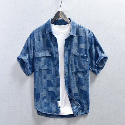 Camisa Vaquera Holgada de Malla para Hombre - Image 6