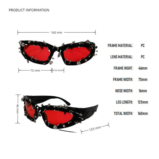 Gafas de Sol Punk con Remaches Decorativos - Estilo Street - Image 15