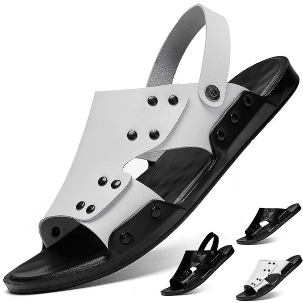 Sandalias Cómodas de Cuero para Hombre - Tallas Grandes Primavera Otoño